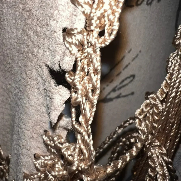 Outbrook Woman,1X tan embroidered leather tassel tie front long sleeve jacket
￼ - Picture 16 of 16